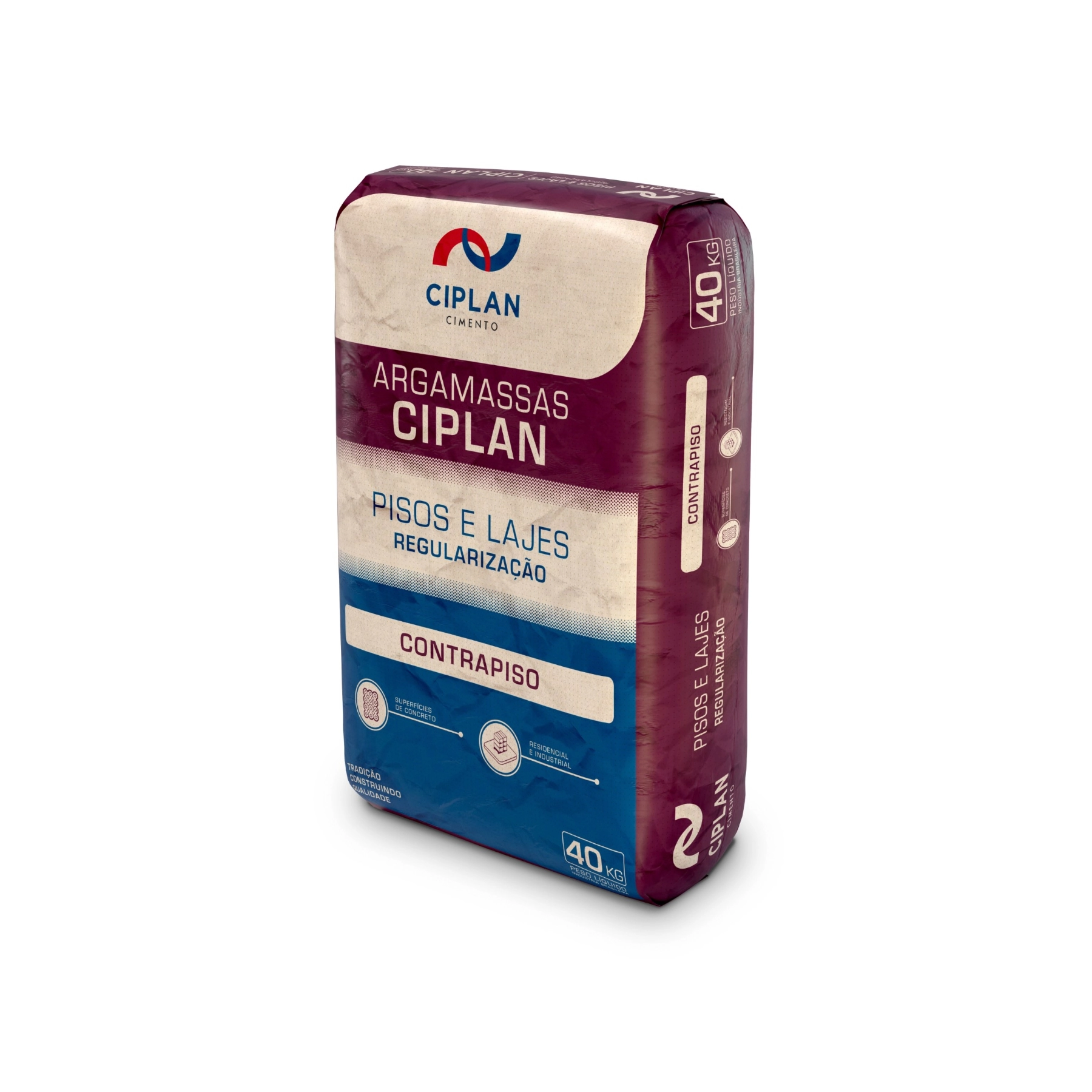 Argamassa Contrapiso Interno e Externo 40kg Cinza Ciplan