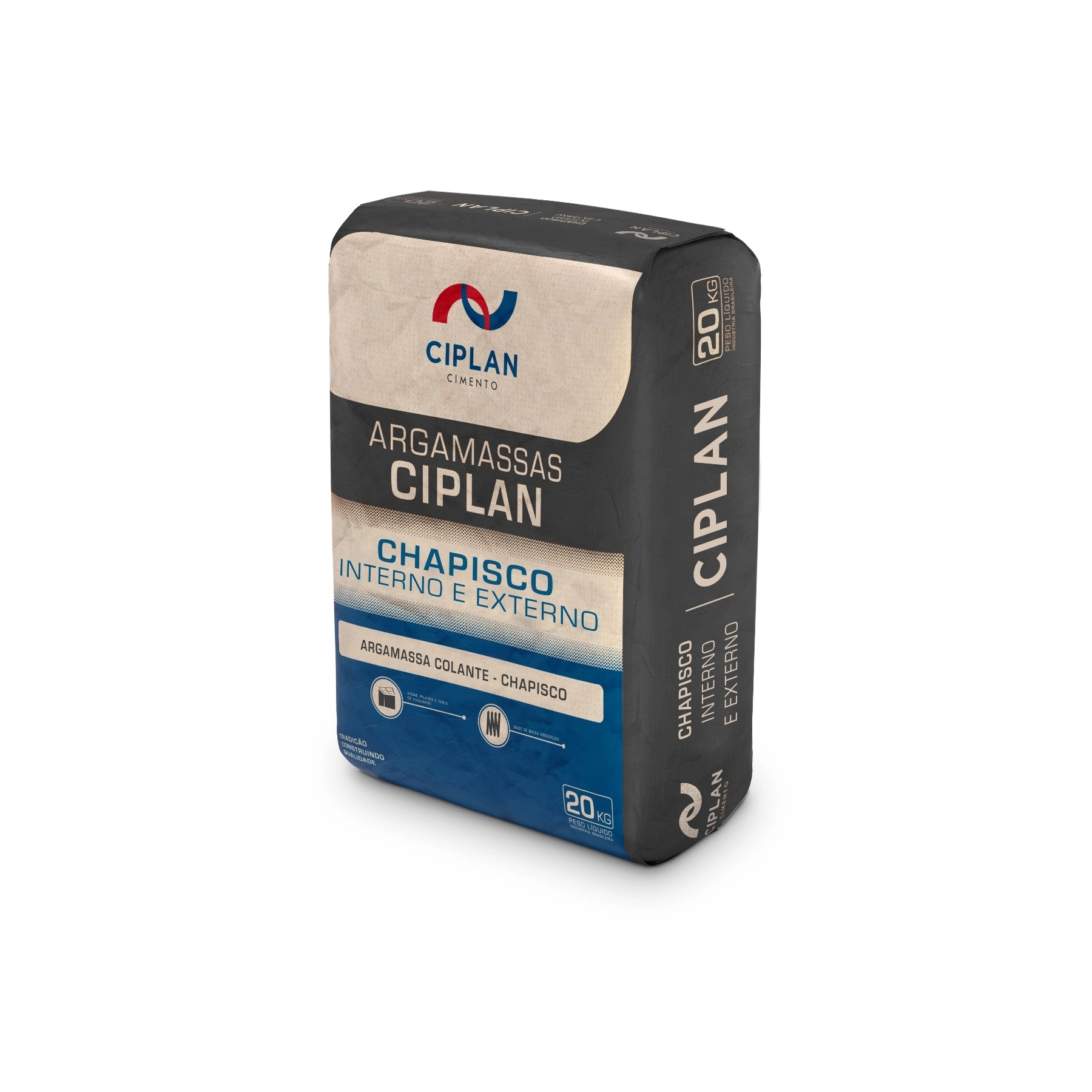 Argamassa Chapisco Interno e Externo 20kg Cinza Ciplan