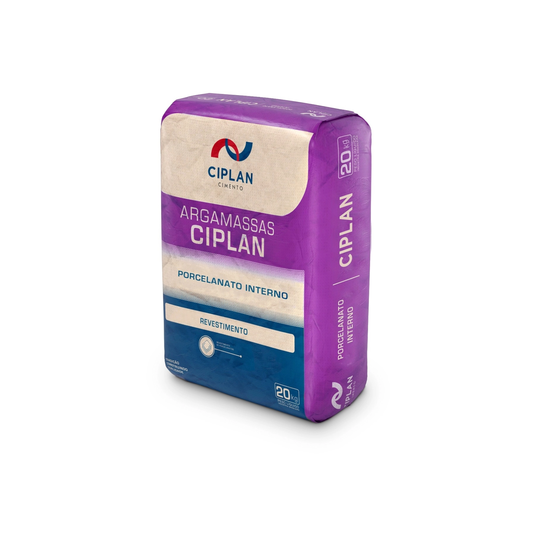 Argamassa Porcelanato Interno 20kg Cinza Ciplan