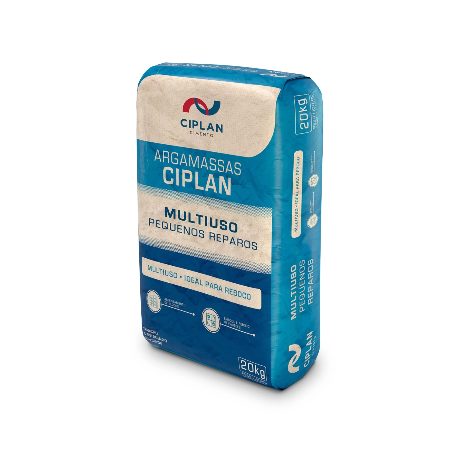 Argamassa Pequenos Reparos Interno e Externo 20kg Cinza Ciplan