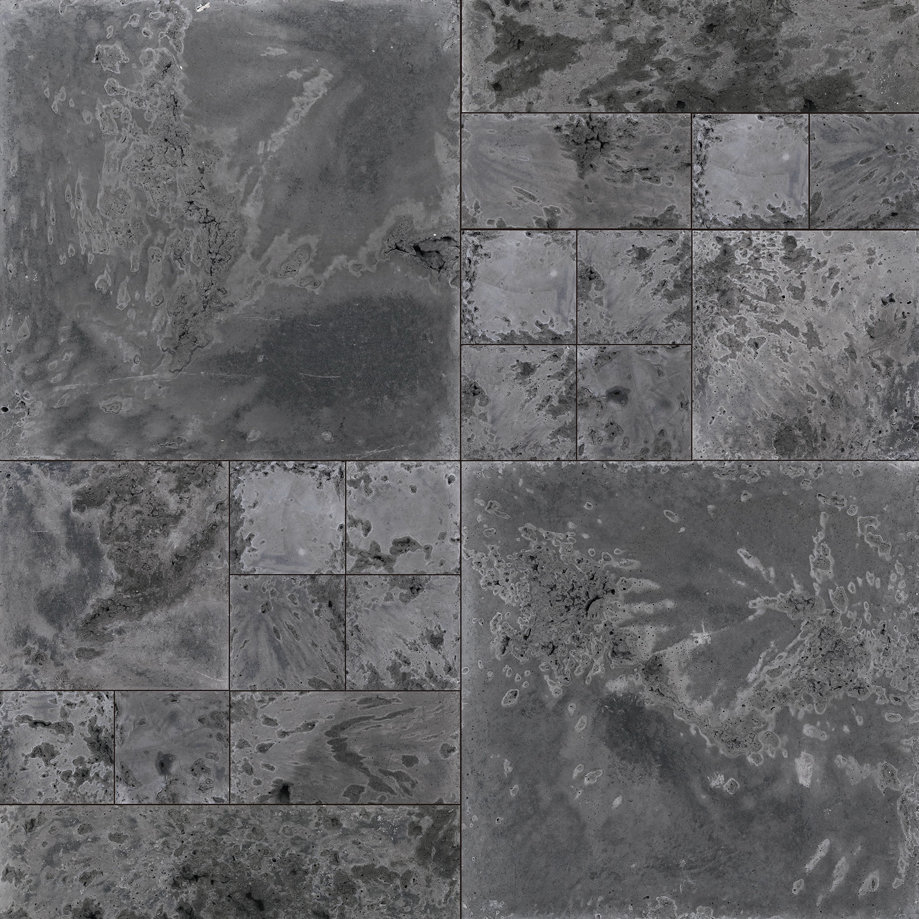 Kit 16 Peças Revestimento para Fachada Mosaico Etrúria Chumbo 100x100cm Artesano