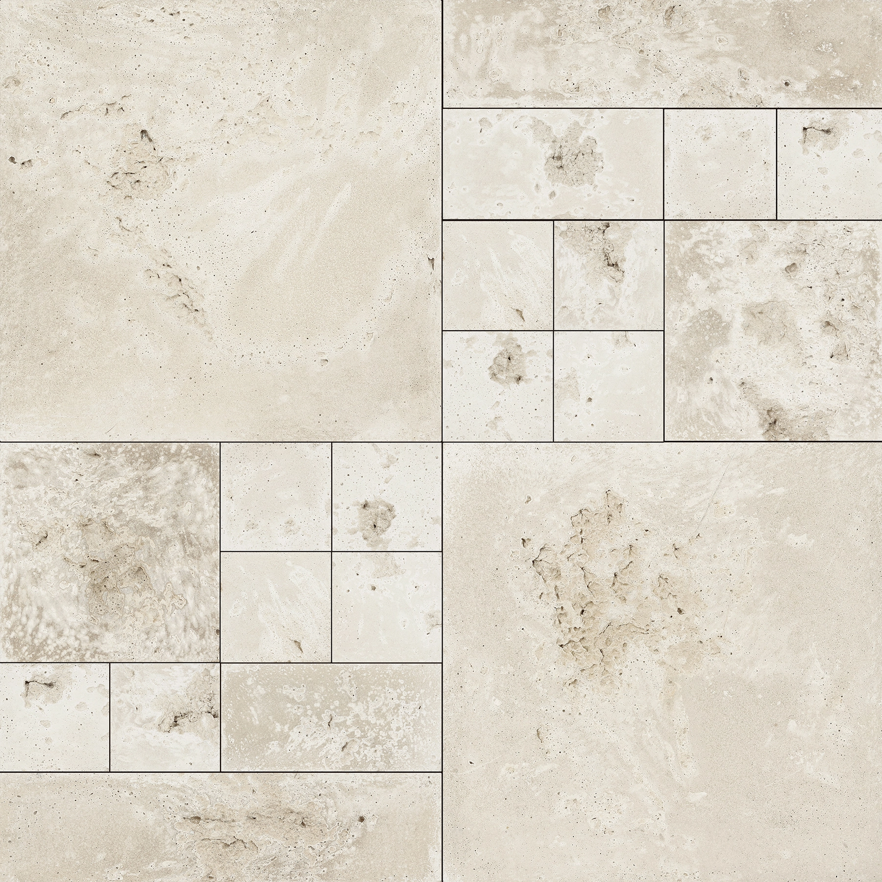 Kit 16 Peças Revestimento para Fachada Mosaico Etrúria Fendi 100x100cm Artesano