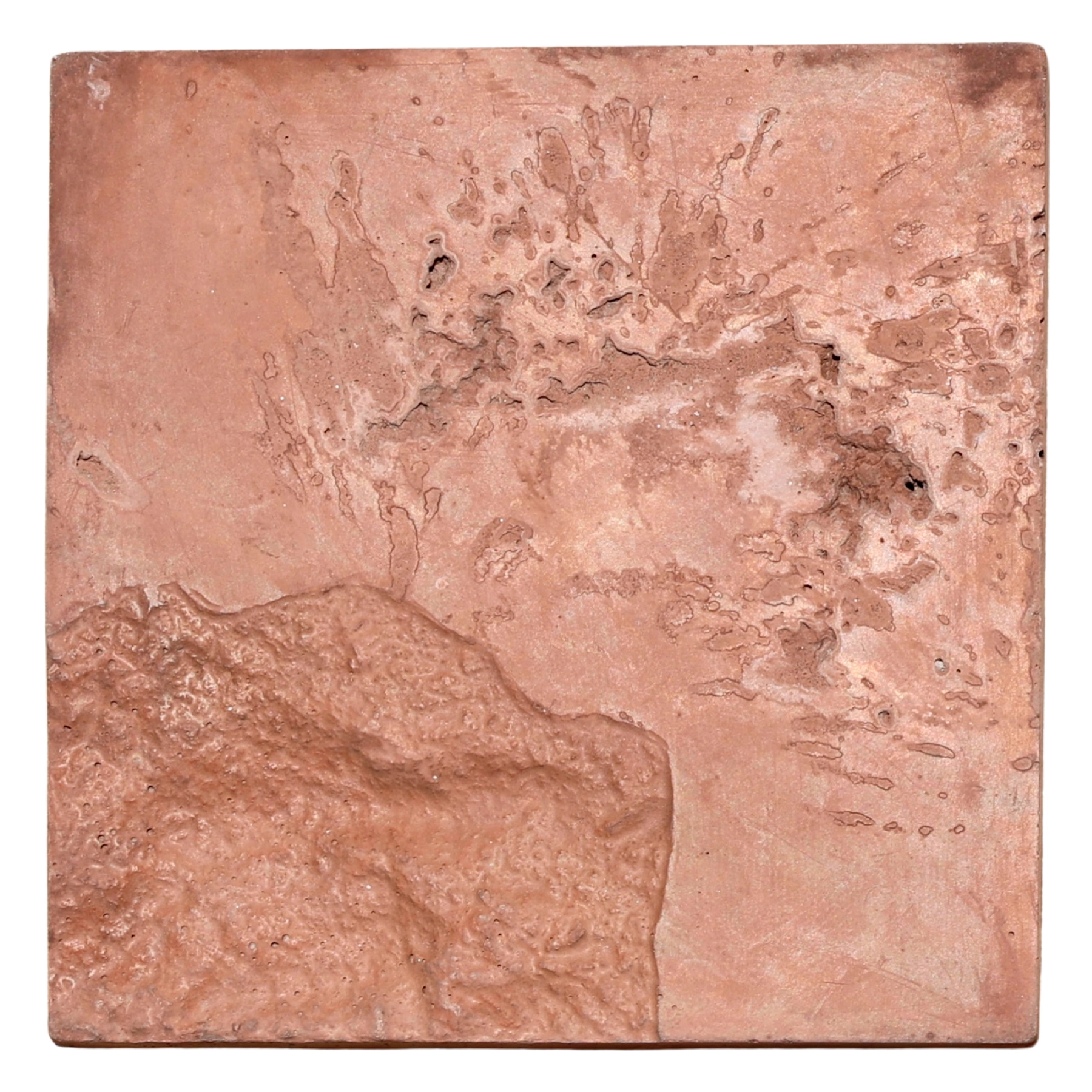 Revestimento Externo Texturizado Fosco 25x24cm Borda Reta Vestígios Marrom Artesano