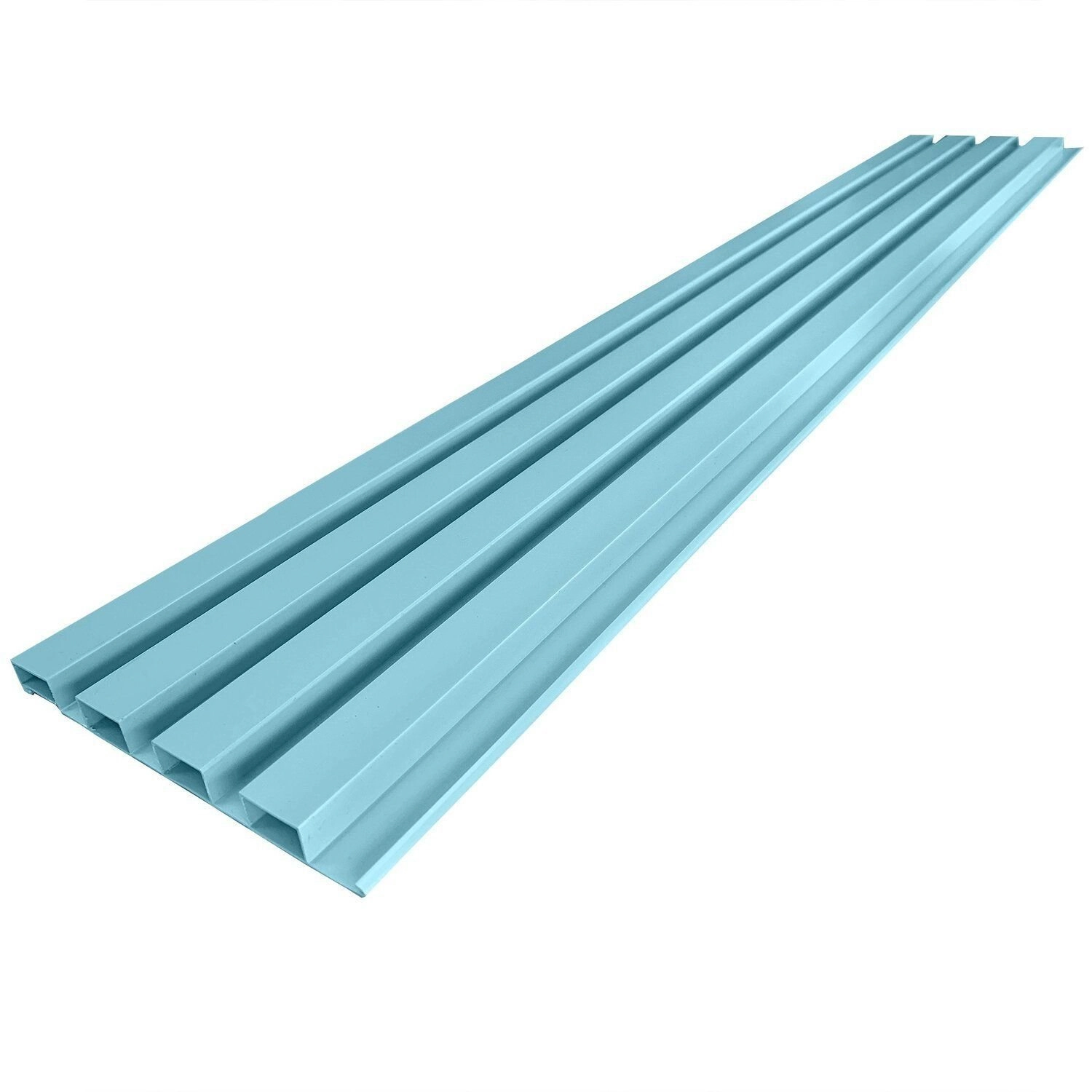 Painel Ripado Em Placa 100x0,15cm (1,05m²) Pvc + 2 Cantoneiras 1,05 Azul