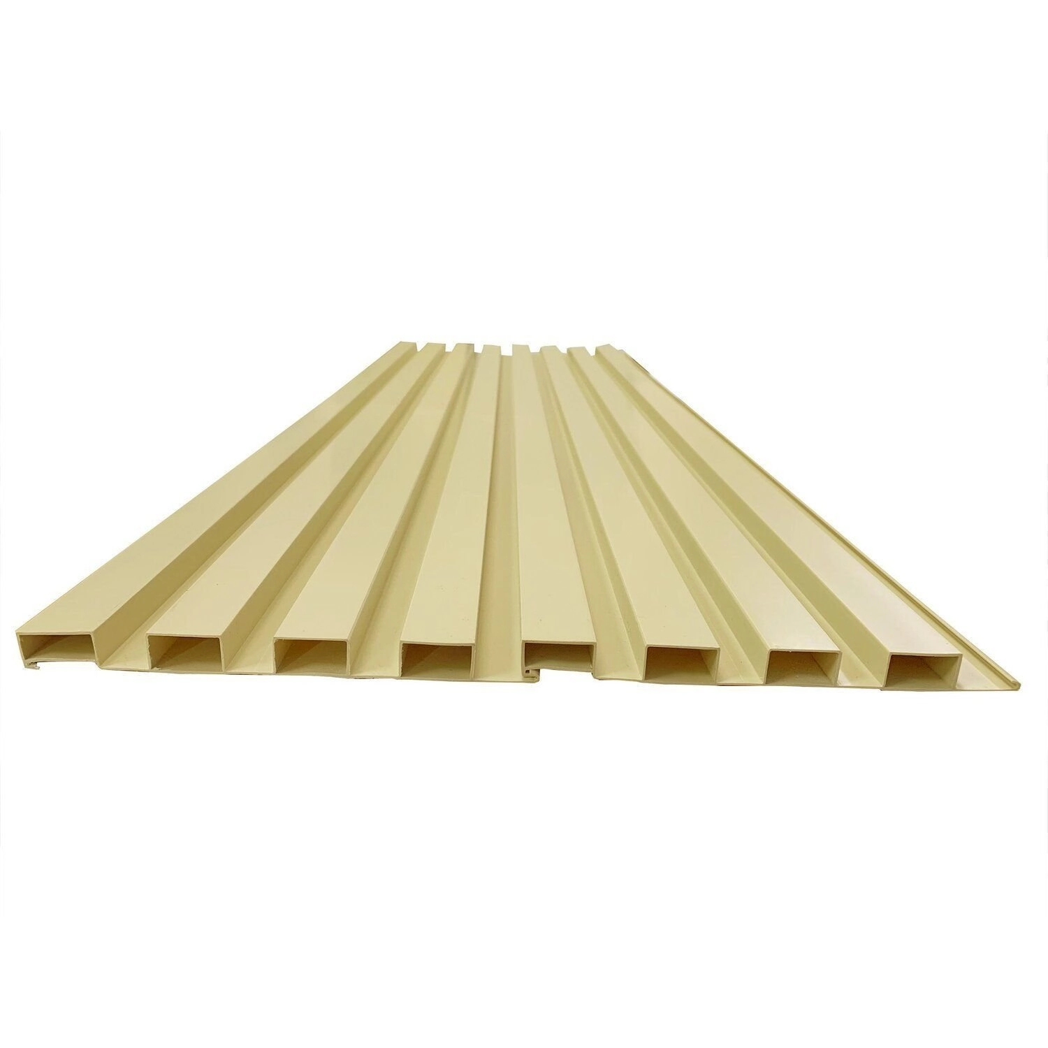 Painel Ripado Em Placa 100x0,15cm (1,05m²) Pvc + 2 Cantoneiras 1,05 Bege