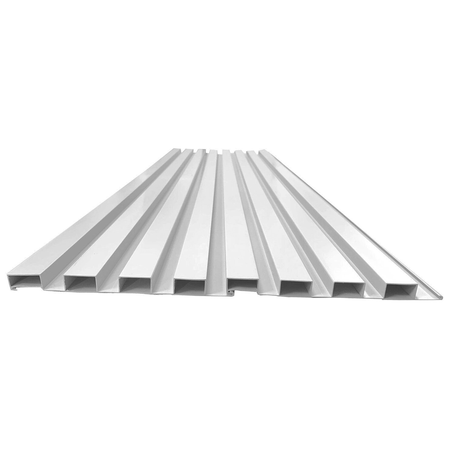 Painel Ripado Em Placa 100x0,15cm (1,05m²) Pvc + 2 Cantoneiras 1,05 Branco