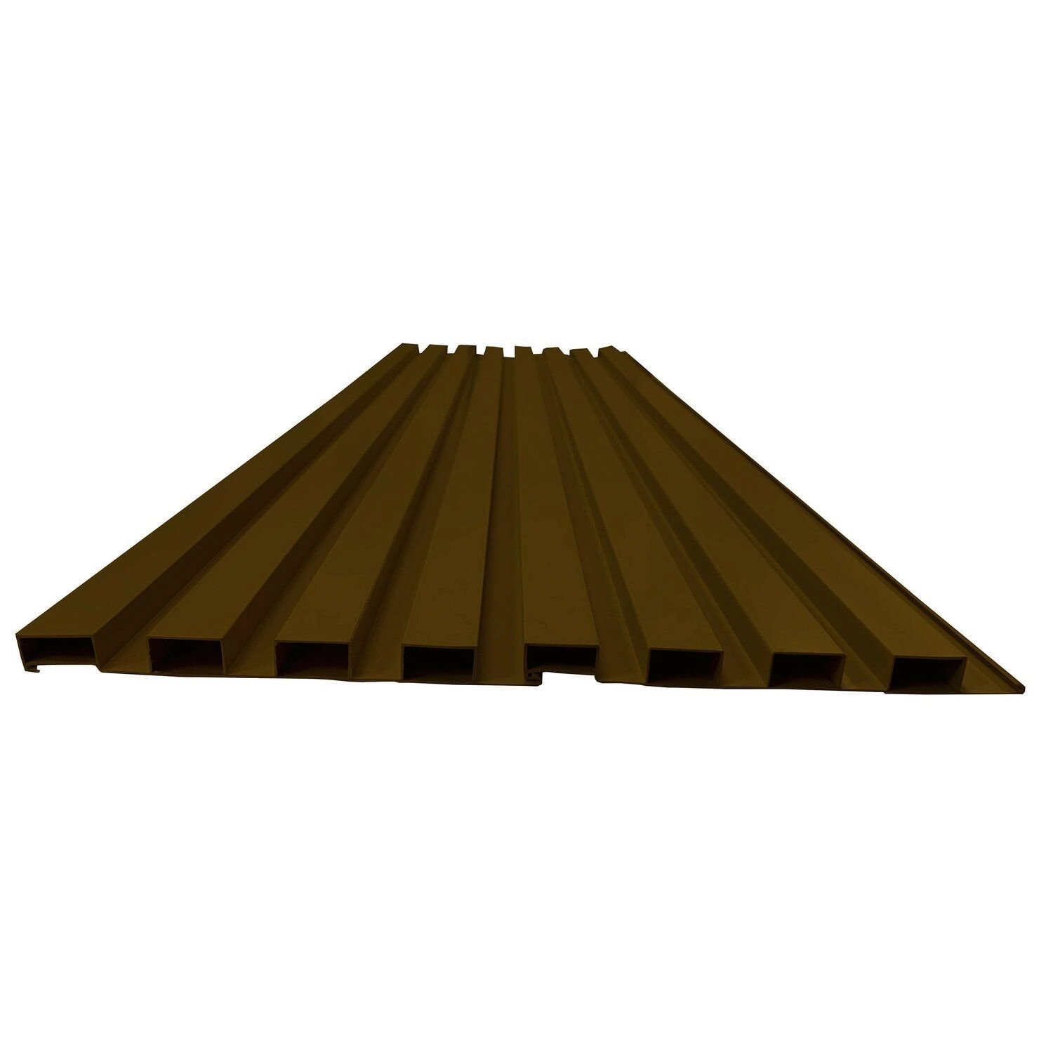 Painel Ripado Em Placa 100x0,15cm (1,05m²) Pvc + 2 Cantoneiras 1,05 Marron