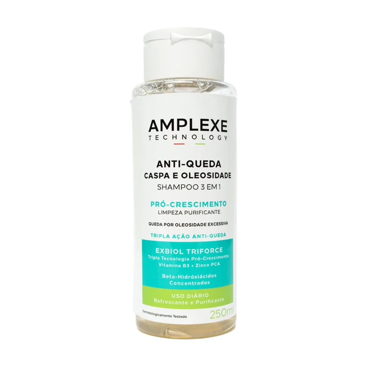 Amplexe Shampoo 3 em 1 Antiqueda Caspa e Oleosidade Pró-Crescimento - 250ml