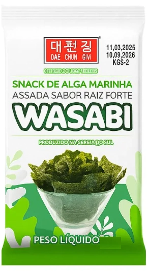 Snack Dae Chun Gim Alga Marinha 4g Wasabi