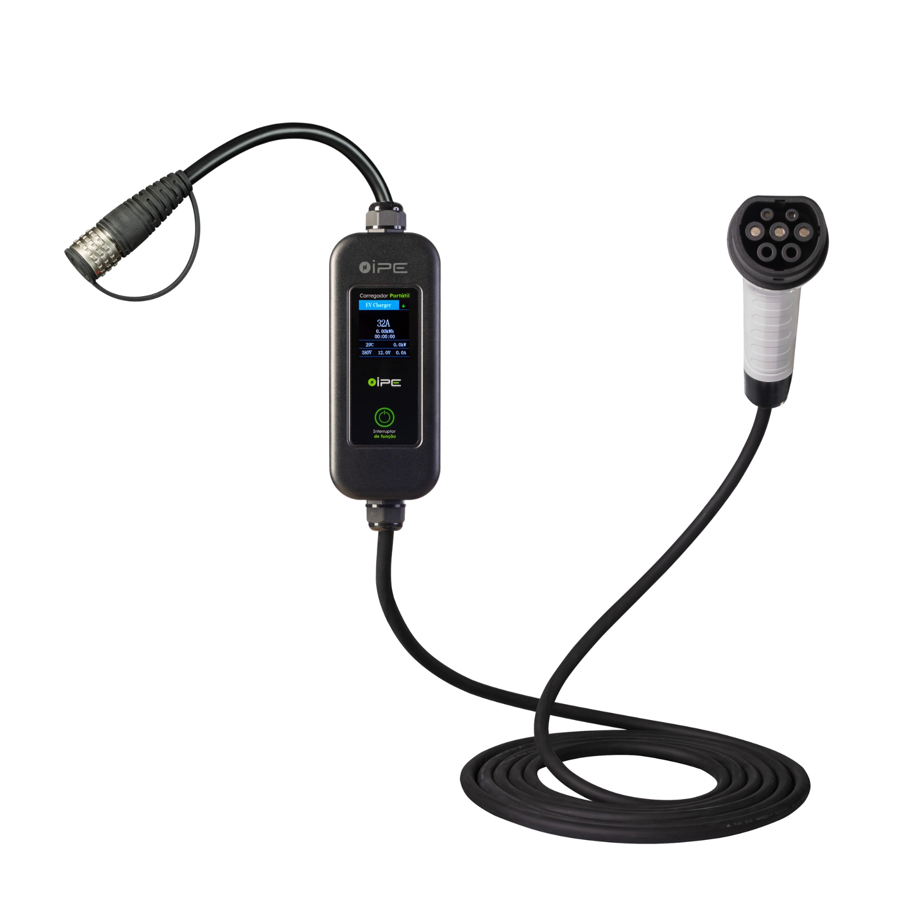 Carregador portátil para carro elétrico com 3 tomadas de ajuste automático = 10, 20 e 32A - 110/220V