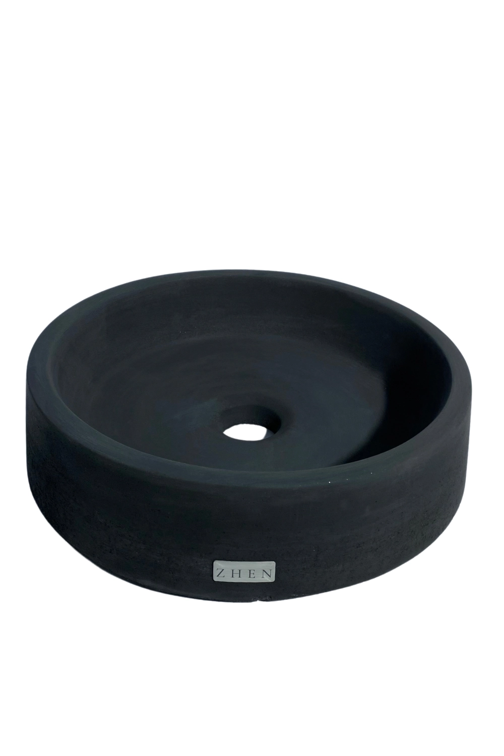 Cuba De Apoio Banheiro Concreto Rustica Pedra Natural Preta Zh007cm Zhen Home