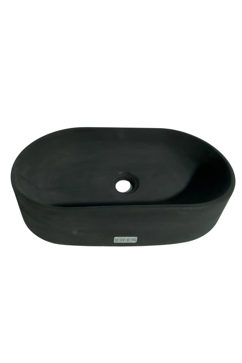 Cuba De Apoio Banheiro Concreto Rustica Pedra Natural Preta Zh005cm Zhen Home
