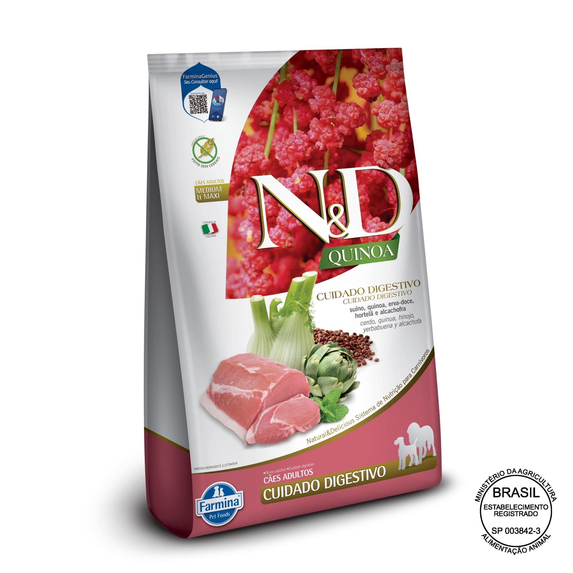 Ned Quinoa Adult Md/mx Digestivo Suino 10,1kg