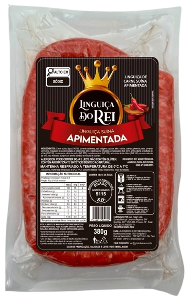 Linguica Do Rei 380g Calabresa Apimentada