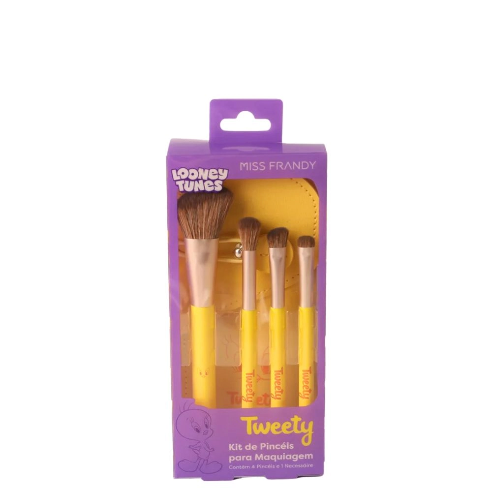 Kit Pincel De Maquiagem Miss Frandy Tweety C/5pcs