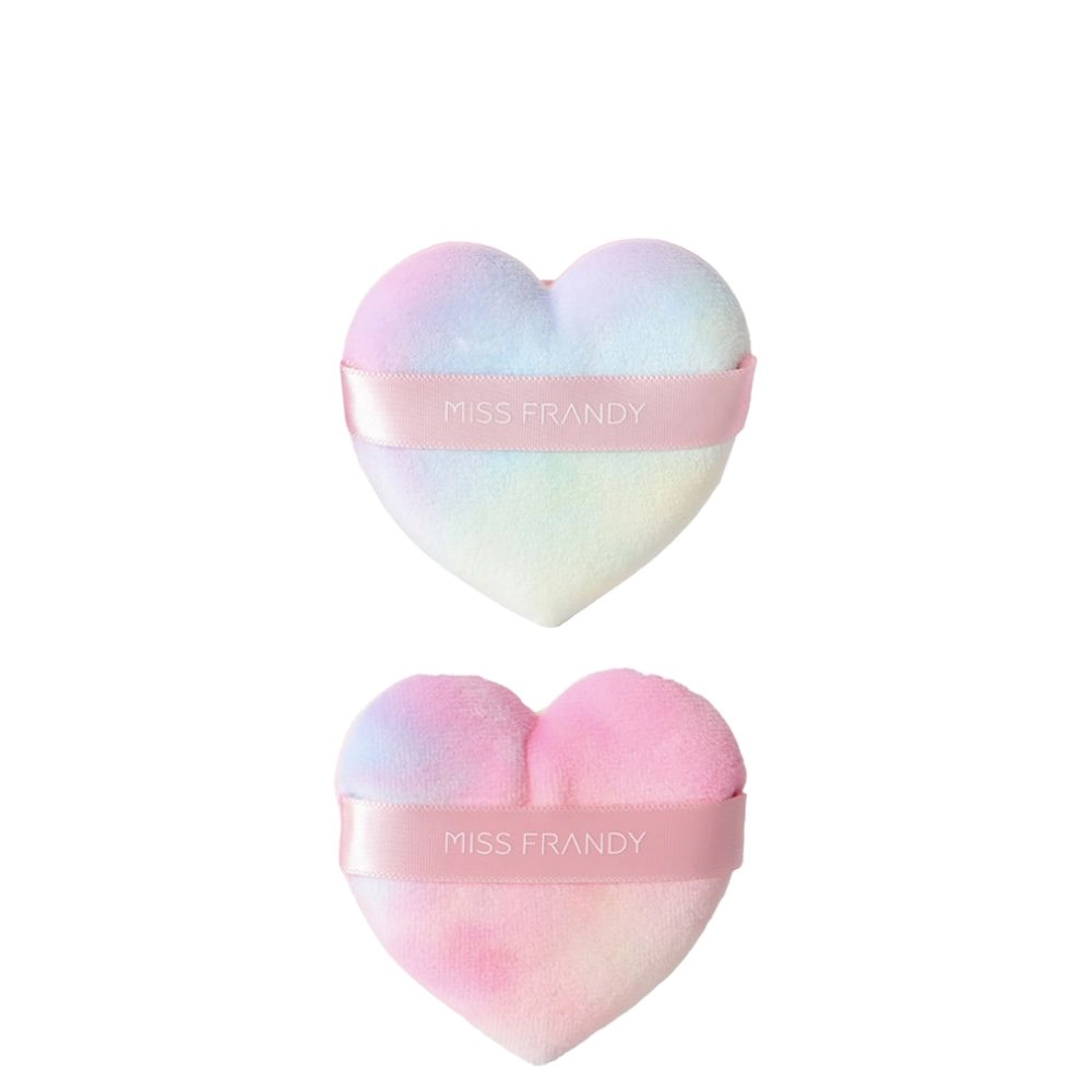 Kit Esponjas P/maquiagem Miss Frandy Veludo Coracao 2pcs