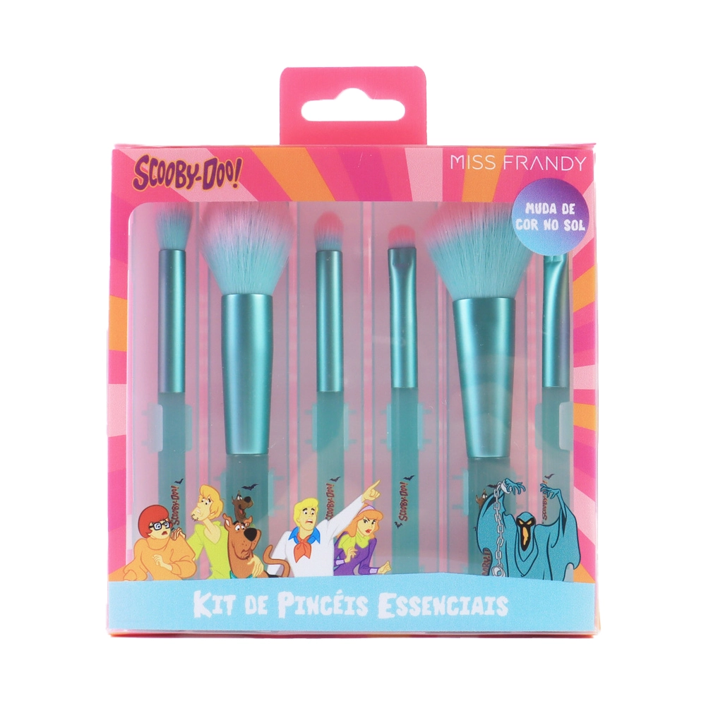 Kit Pincel De Maquiagem Miss Frandy Scooby Doo C/case C/6pcs