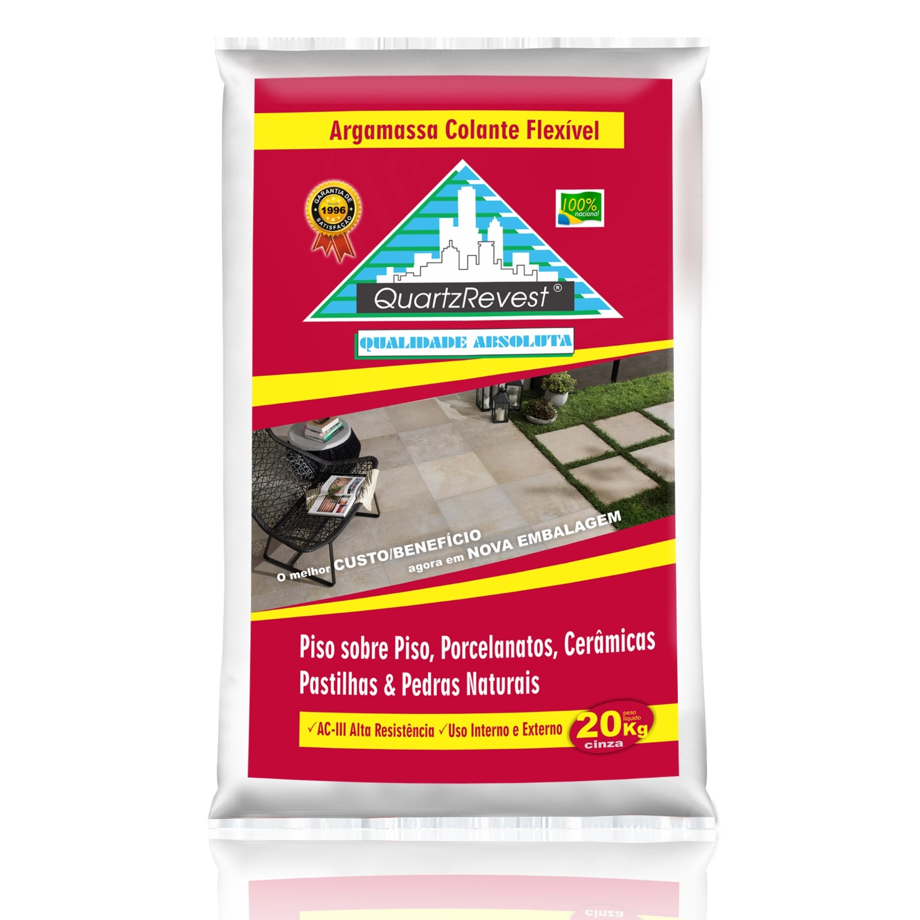 Argamassa ACIII Interno e Externo 20kg Cinza Quartz Revest