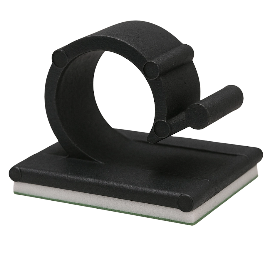 Organizador De Fios Autoadesivo Mz Clip Preto 13mm - 20 Peças