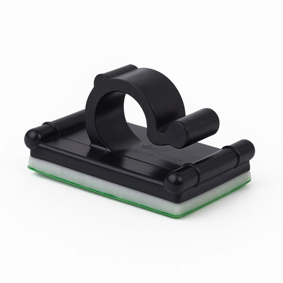 Organizador De Fios Autoadesivo Mz Clip Preto 6mm - 100 Peças