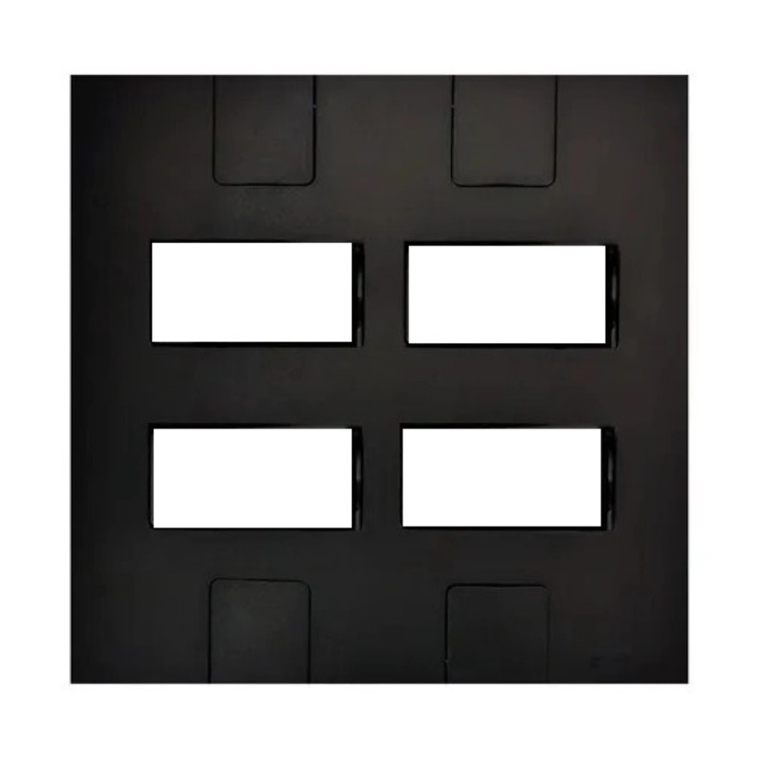 Placa 4x4 Para 4 Módulos Caprice Pluzie Preta