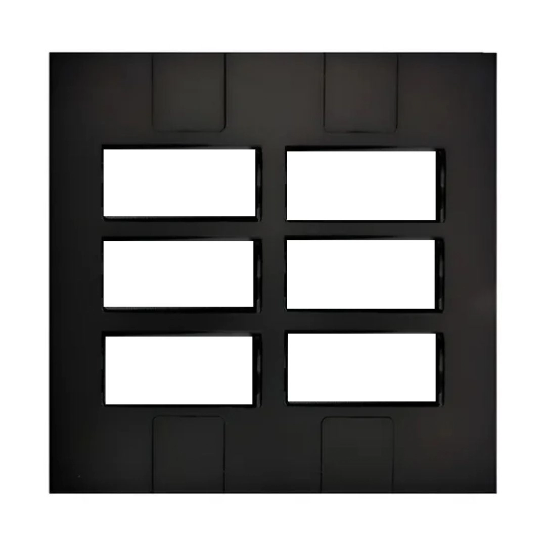Placa 4x4 Para 6 Módulos Caprice Pluzie Preta