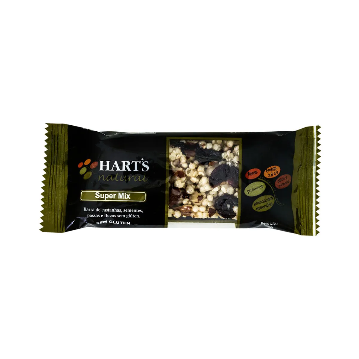 Barra de Cereal com Castanhas, Sementes, Uva Passa e Flocos Hart's Natural Super Mix 30g