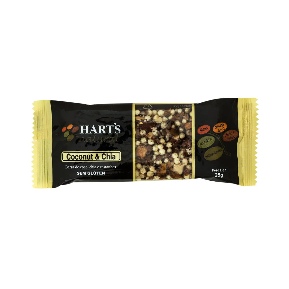 Barra de Cereal com Coco, Chia e Castanha Hart's Natural Coconut & Chia 25g