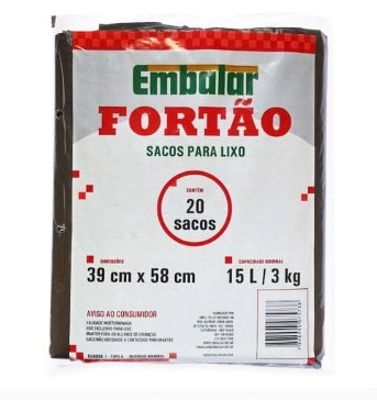 Saco Lixo Embalar Fortao 15lt