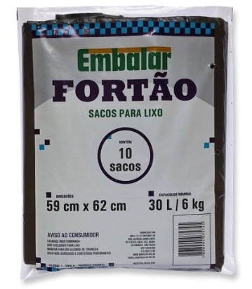 Saco Lixo Embalar Fortao Pto 30l C10