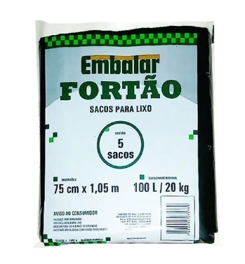 Saco Lixo Embalar Fortao Pto 100l C5