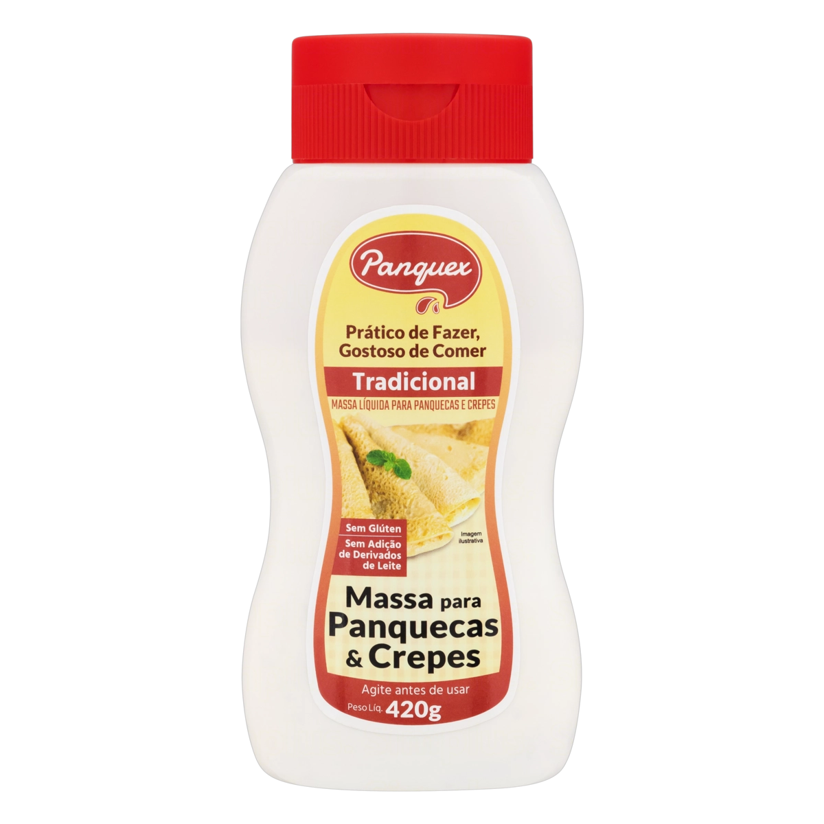 Massa Líquida Para Panqueca E Crepes Tradicional Sem Glúten Panquex Squeeze 420g