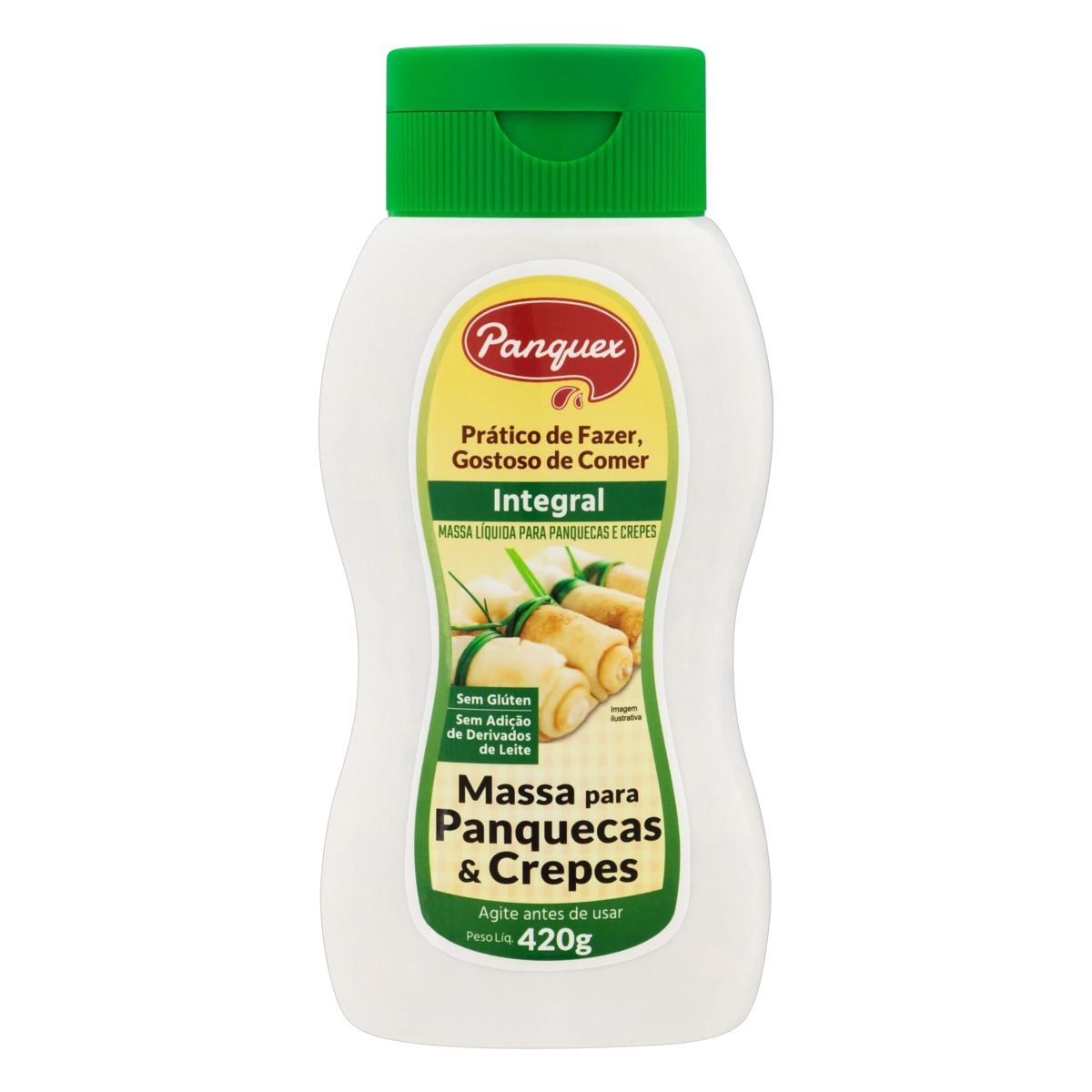 Massa Líquida Para Panqueca E Crepes Integral Sem Glúten Panquex Squeeze 420g