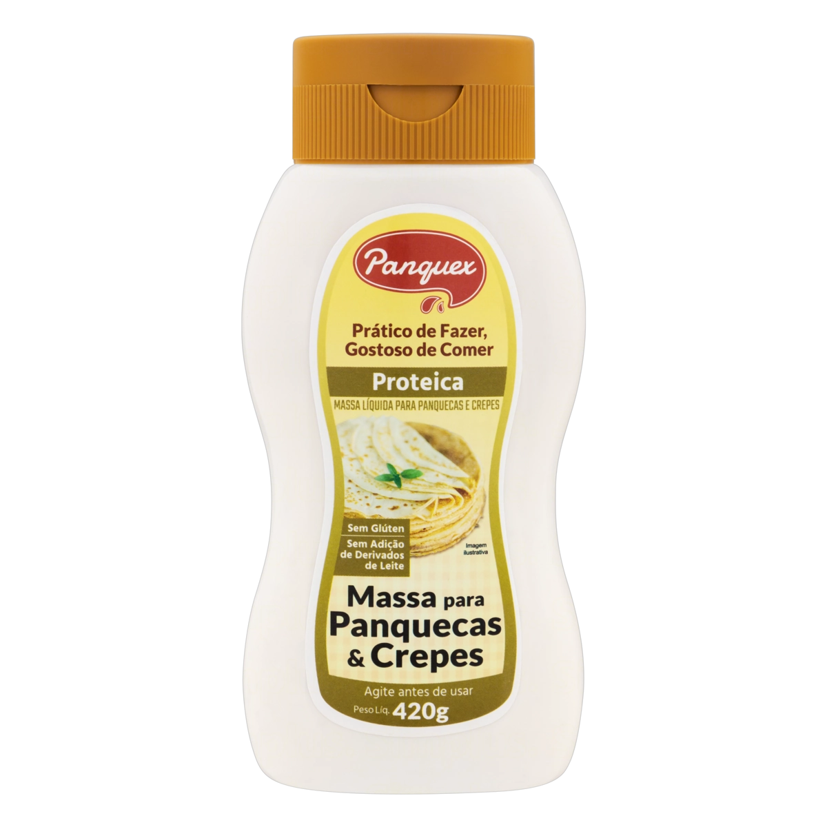Massa Líquida Para Panqueca E Crepes Proteica Sem Glúten Panquex Squeeze 420g