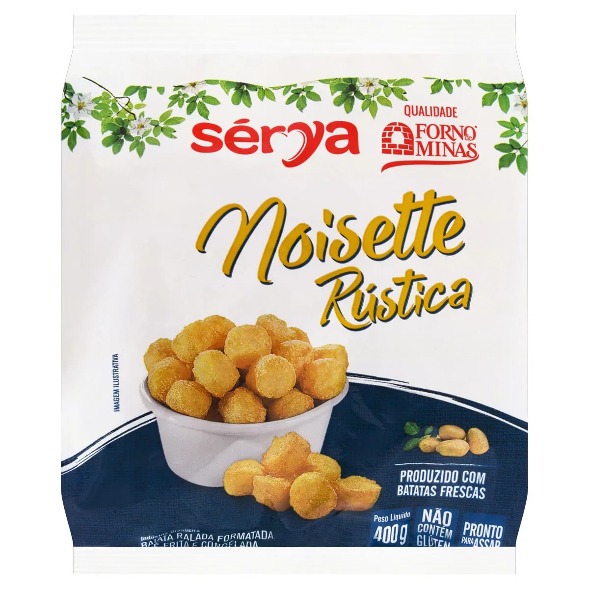 Batata Congelada Noisette Rústica Forno Minas Sérya 400g