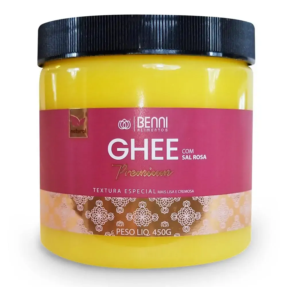 Manteiga GHEE com Sal rosa do himalaia 450g Benni Alimentos