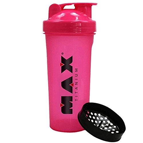 Coqueteleira Shaker Rosa 600ml Max Titanium