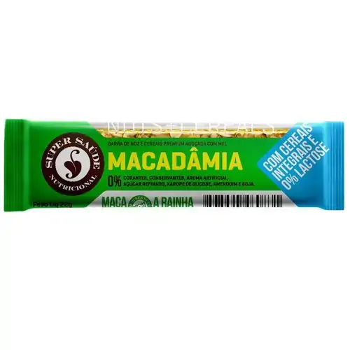 Barra Cereals Macadâmia 22g Super Saude Nutricional