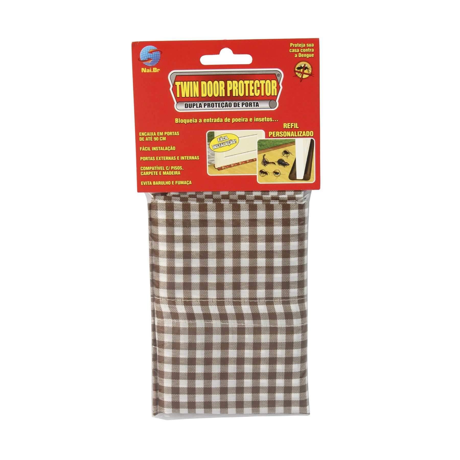 Capa para Protetor "Twin Door" Marrom e Branco 90cm