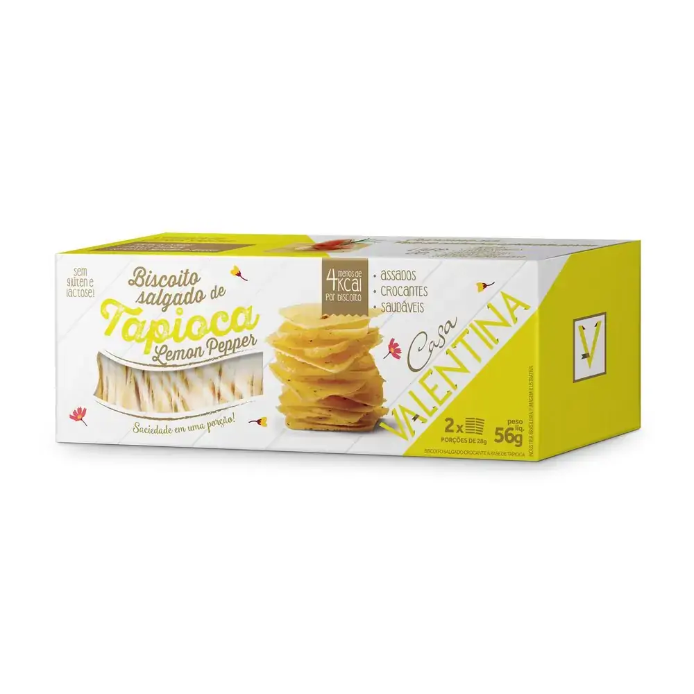 Bisc. Salgado Tapioca Lemon Peper 56g Alimentos