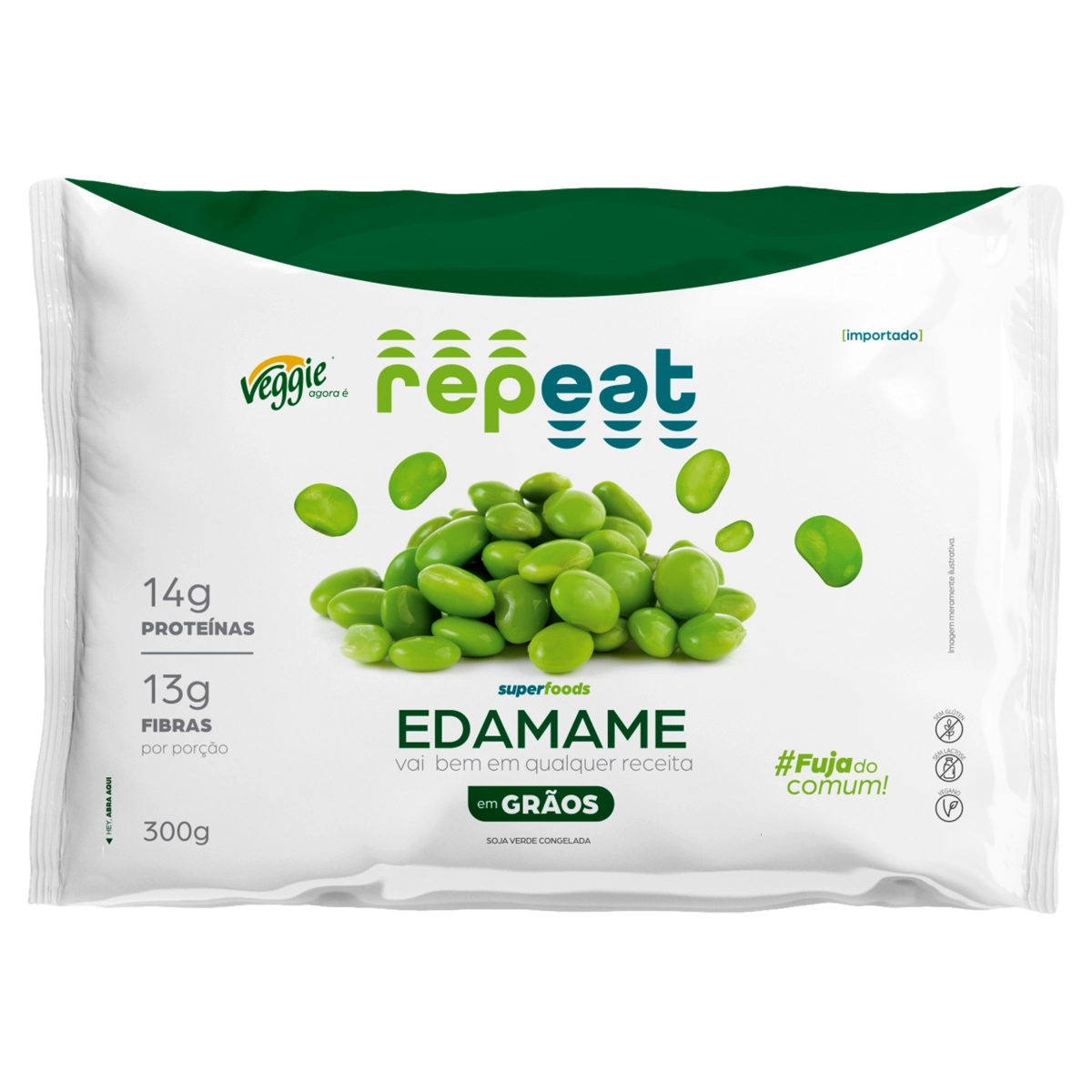 Edamame em Grãos Congelado Veggie 300g