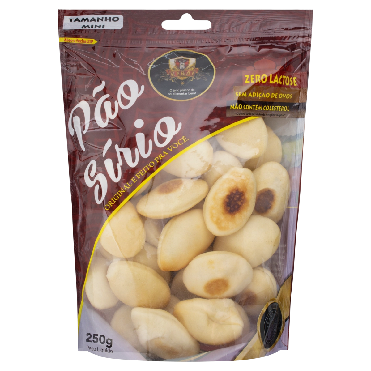Pão Sírio Mini Zero Lactose Kebai Pacote 250g