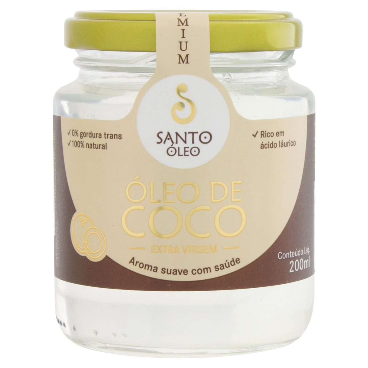 óleo De Coco Extra Virgem Santo óleo Premium Vidro 200ml