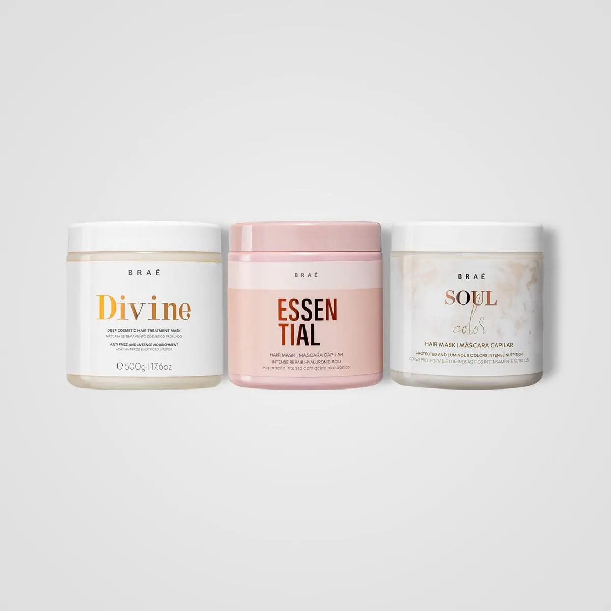 Braé Kit 3 Máscaras 500g + Leave-in