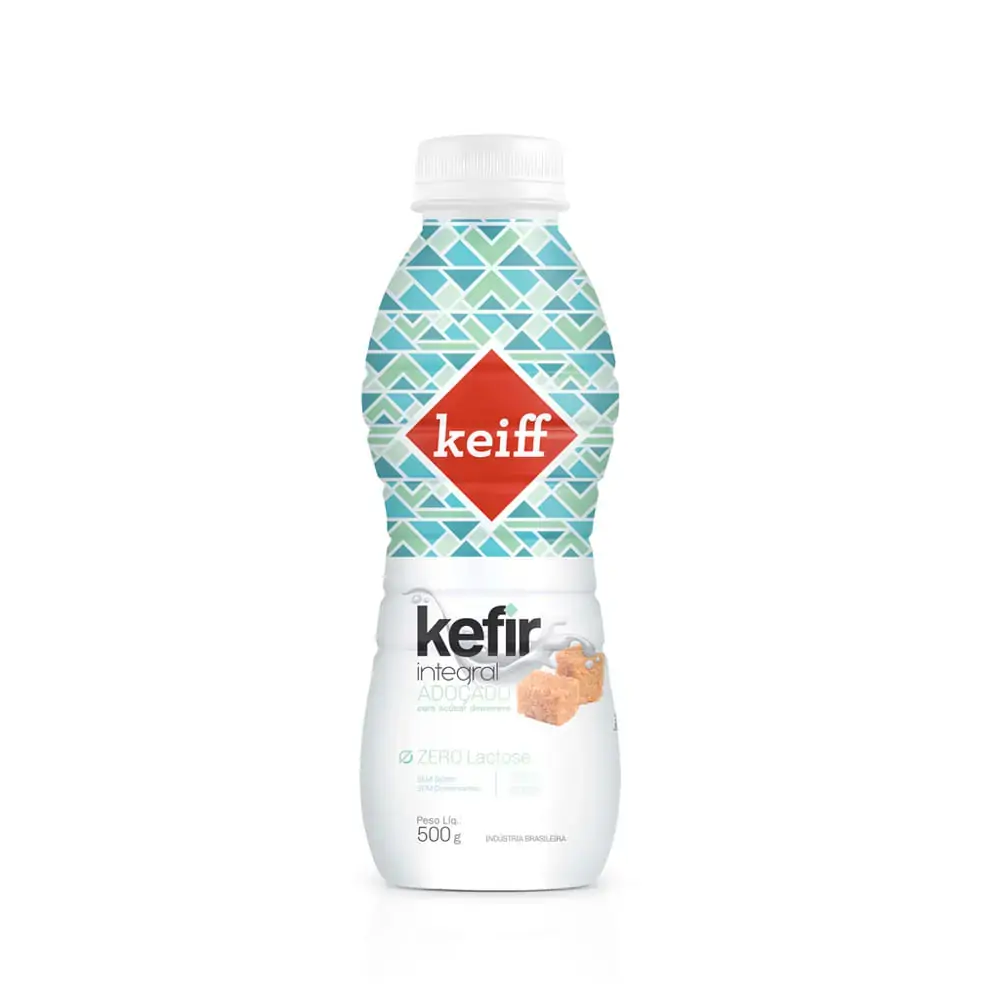 Kefir Adoçado Integral Zero Lactose Keiff Garrafa 500g