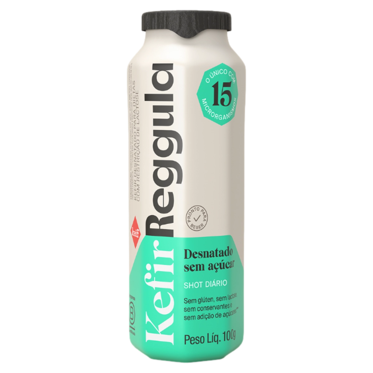 Kefir Desnatado Zero Lactose Kefir Reggula Shot Diário Frasco 100g