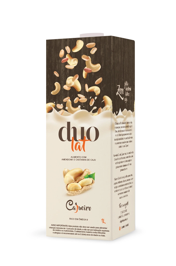 Bebida à Base De Amendoim E Castanha De Caju Cajueiro Duo Lat Caixa 1l