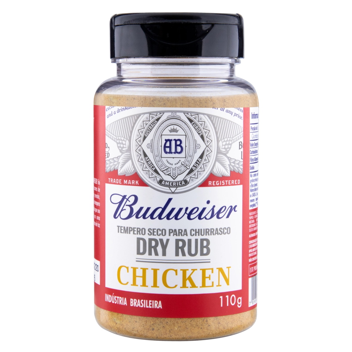 Tempero Seco Para Churrasco Chicken Budweiser Dry Rub Frasco 110g