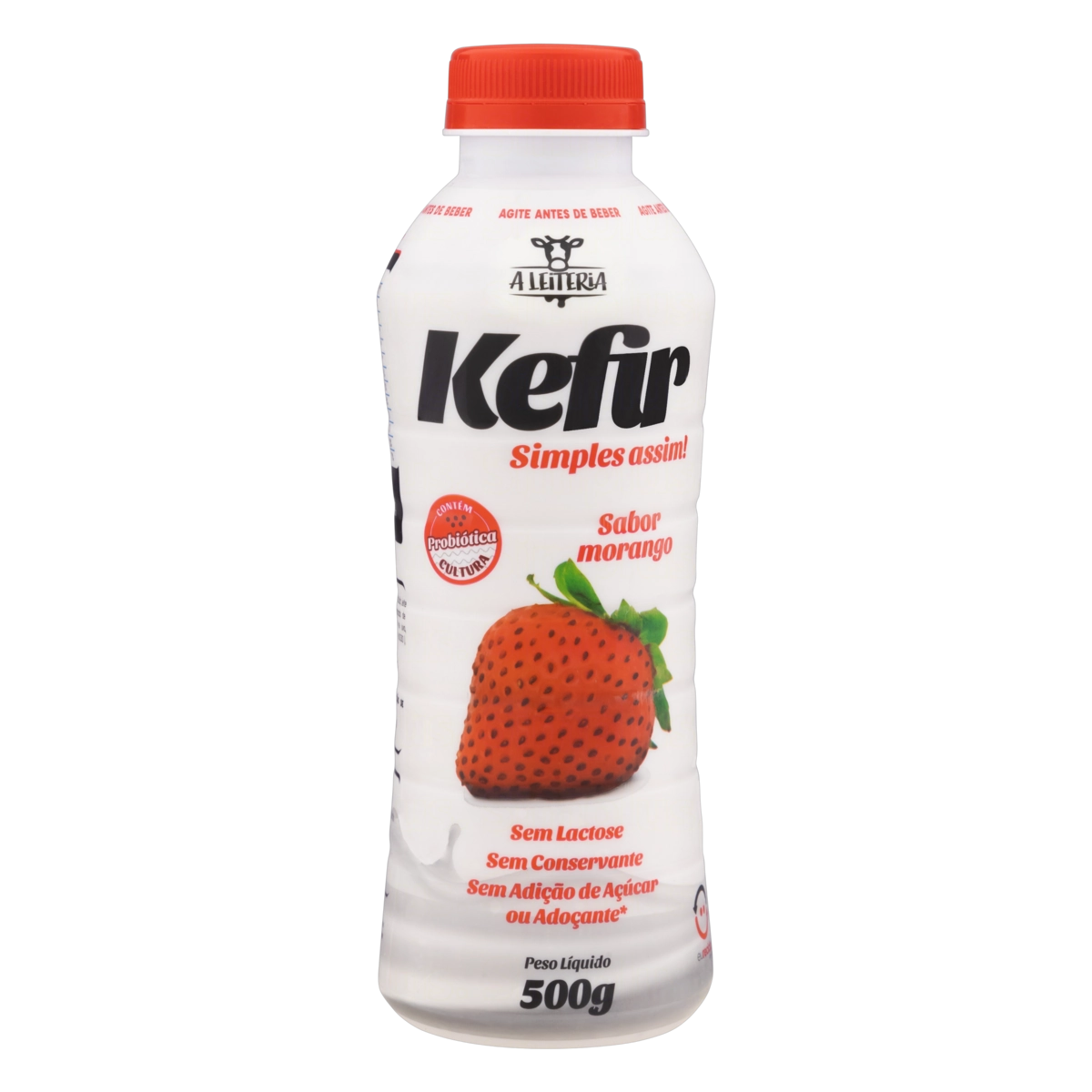 Kefir Parcialmente Desnatado Morango A Leiteria Garrafa 500g