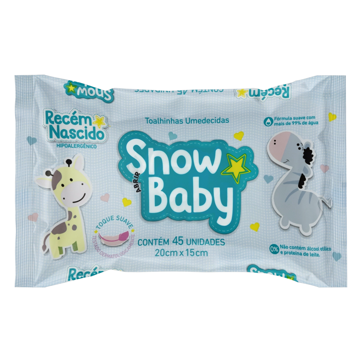 Toalha Umedecida Suave Recém Nascido Snow Baby Pacote 45 Unidades